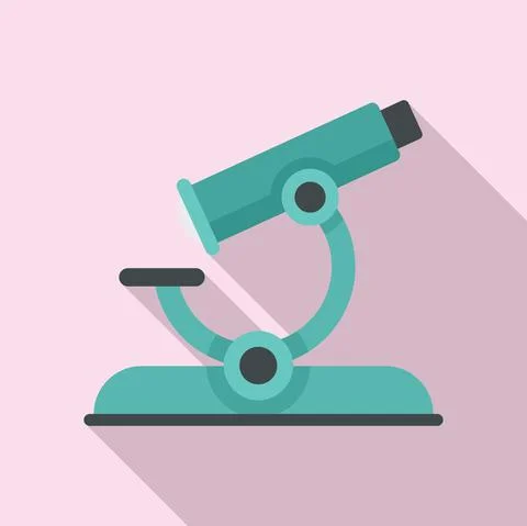 Lesson microscope icon, flat style 스톡 일러스트