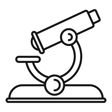 Lesson microscope icon, outline style イラスト素材