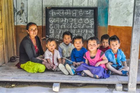 Lesson in Nepal Stock Photos