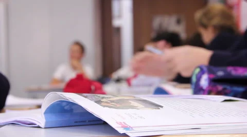 Lesson. Out of Focus Pupils. Stock Footage 47813594
