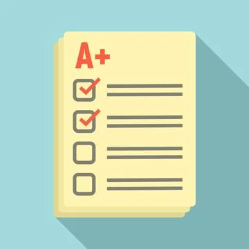 Lesson paper test icon, flat style Stockillustratie