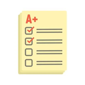 Lesson paper test icon flat isolated Stock Illustration