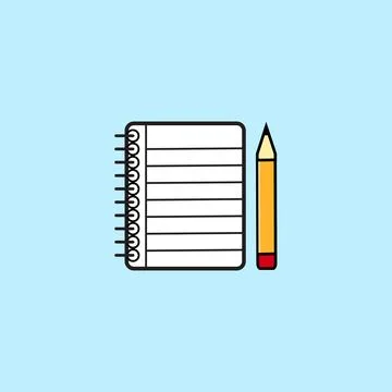 Lesson pencil notebook icon Stock Illustration