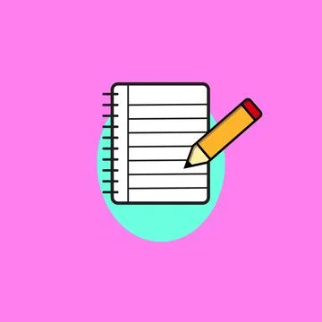 Lesson pencil notebook icon Stock Illustration
