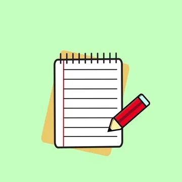 Lesson pencil notebook icon Stock Illustration