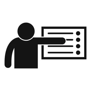 Lesson personal traits icon, simple style Stock Illustration