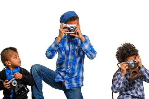 Lesson of photographs for children. Stock Photos