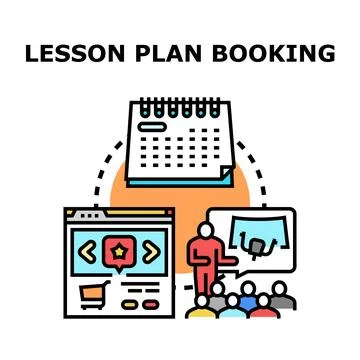 Lesson plan booking and online course management concept 스톡 일러스트
