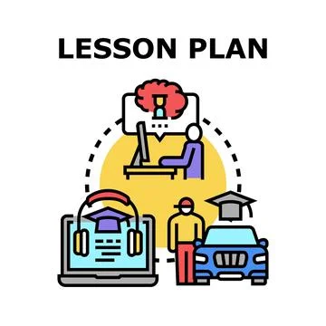 Lesson plan concept combining online and driving education 스톡 일러스트