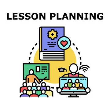 Lesson planning for modern education and learning process Stock Illustration
