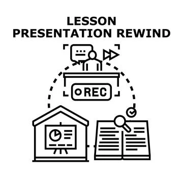 Lesson presentation rewind concept vector illustration Stock Illustration
