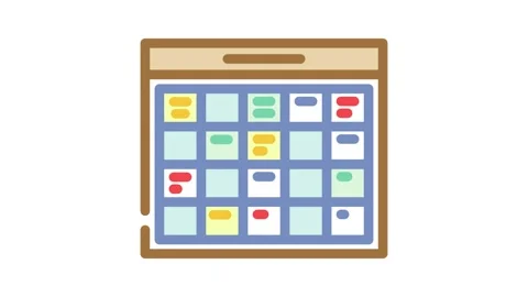Lesson schedule education platform color icon animation Stock Footage 327257654