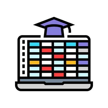 Lesson schedule education platform color icon vector illustration Stock Illustration