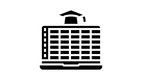 Lesson schedule education platform glyph icon animation Stock Footage 326144358