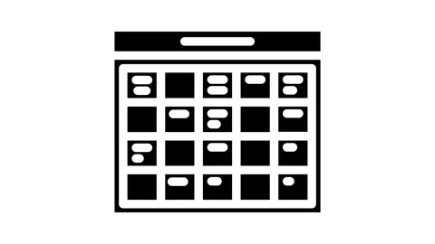 Lesson schedule education platform glyph icon animation Stock Footage 326731775