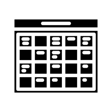 Lesson schedule education platform glyph icon vector illustration Stock Illustration
