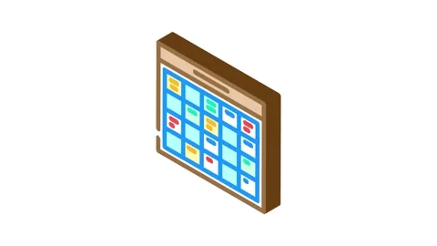 Lesson schedule education platform isometric icon animation Stock Footage 327277424