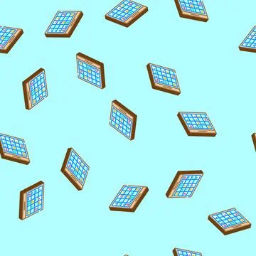 Lesson schedule education platform isometric icon seamless pattern Stock Illustration