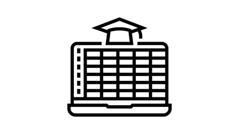 Lesson schedule education platform line icon animation Stock Footage 326124760