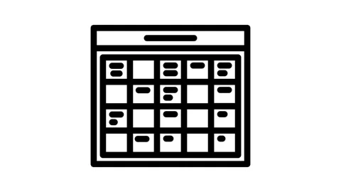Lesson schedule education platform line icon animation Stock Footage 326749366