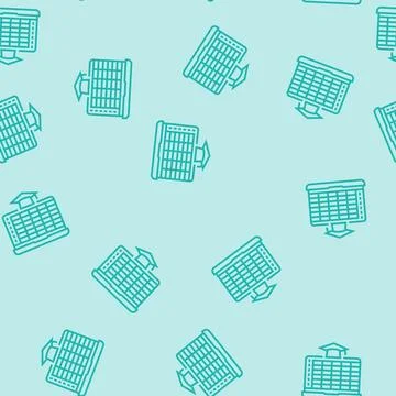 Lesson schedule education platform line seamless pattern Stock Illustration