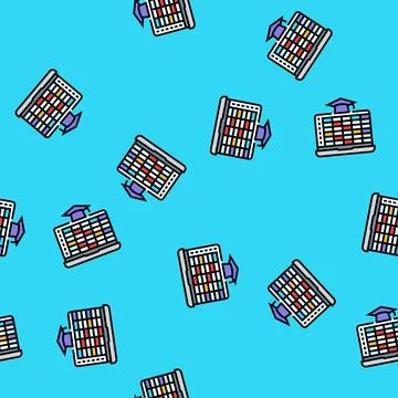 Lesson schedule education platform vector seamless pattern Stock Illustration