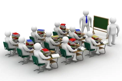 Lesson in a school class. Isolated 3D image. イラスト素材