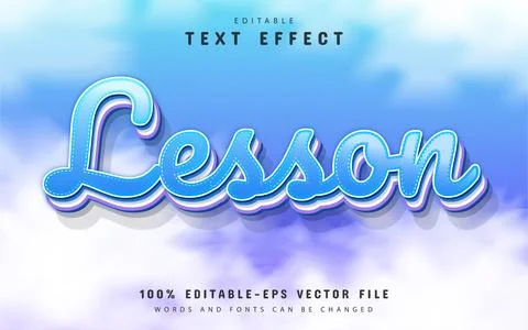 Lesson text, editable text effect Stock Illustration