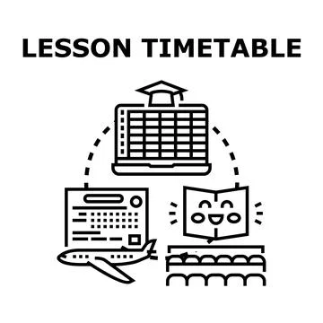 Lesson timetable concept managing education activities schedule Stock Illustration
