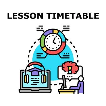Lesson timetable planning learning schedule education concept Stock Illustration