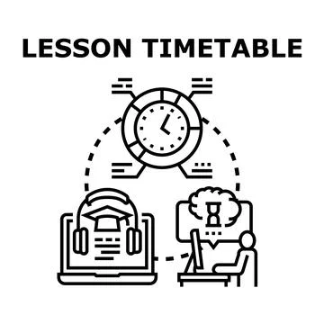 Lesson timetable planning learning schedule education concept Stock Illustration