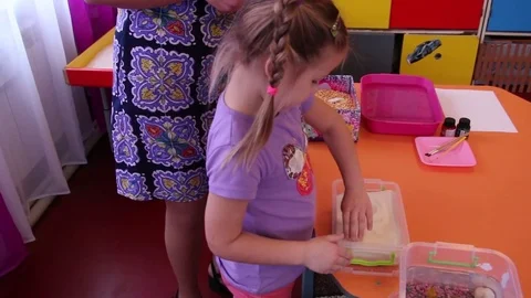 Lessons with the child in kindergarten.1 Stock Footage 84226132