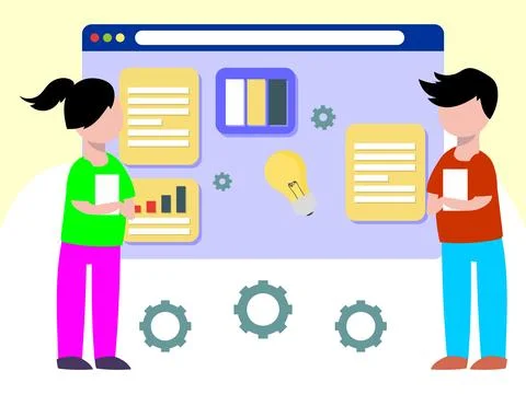 Lessons Learned Concept Illustration Style Illustrazione stock