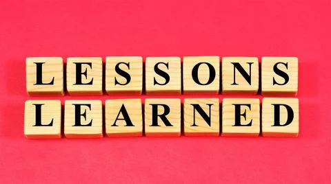 Lessons learned. The inscription of the text on the cubes of letters. Stock Photos