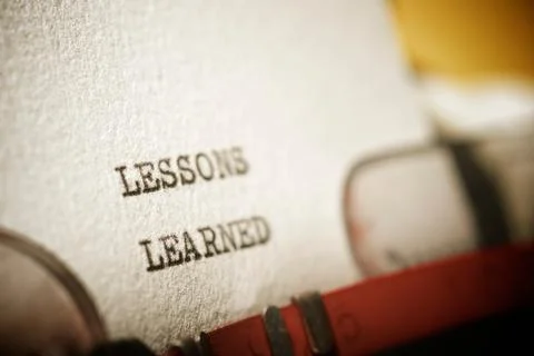 Lessons learned text Stock Photos