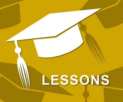 Lessons Mortarboard Indicating Graduating Lecture And Lectures Иллюстрация