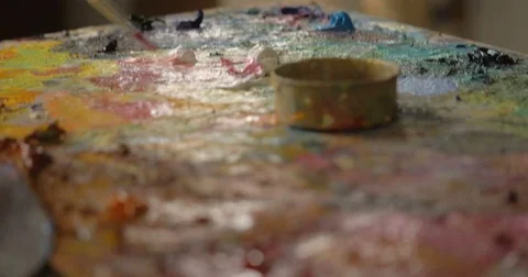 Lessons of painting. Stock Footage 83560128