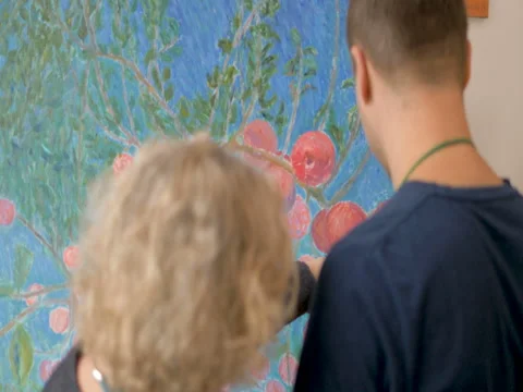 Lessons of painting. Stock Footage 83563361