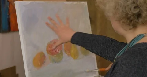 Lessons of painting. Stock Footage 83563777