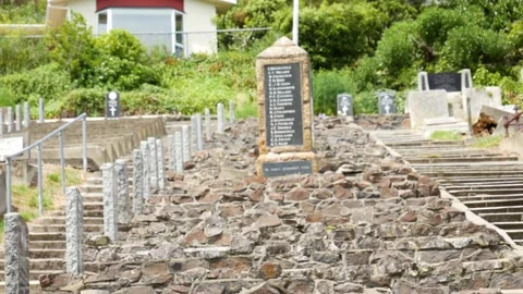 Lest we Forget, ANZAC memorial, then New Zealand Flag Stock Footage 147288386