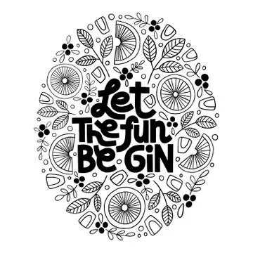 Let the fun be gin Stock Illustration