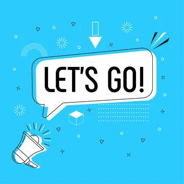 Let go in bubble vector on bright background. Comic speech bubble 스톡 일러스트