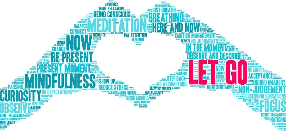 Let Go Word Cloud Stock Illustration