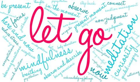 Let Go Word Cloud 스톡 일러스트