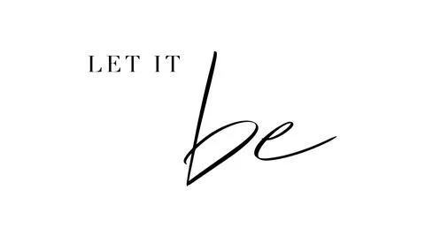 Let it be text font calligraphy hand written lettering script black color o.. 스톡 일러스트