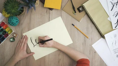 Let it be Writing In A Craft Paper In Calligraphy Form Stock Footage 148694629