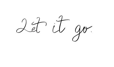 Let it go text font calligraphy hand written lettering script black color o.. Stock Illustration