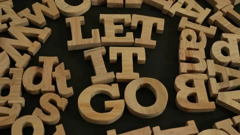 Let it go, text words typography written with wooden letter, life and busin.. Stock Footage 231957294