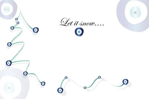 Let it snow card with evil eye - Christmas card vector Stock Illustration