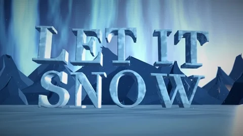 Let It Snow Carved Ice Letters on a Frozen Lake Under Dancing Northern Lights 스톡 동영상 342402311